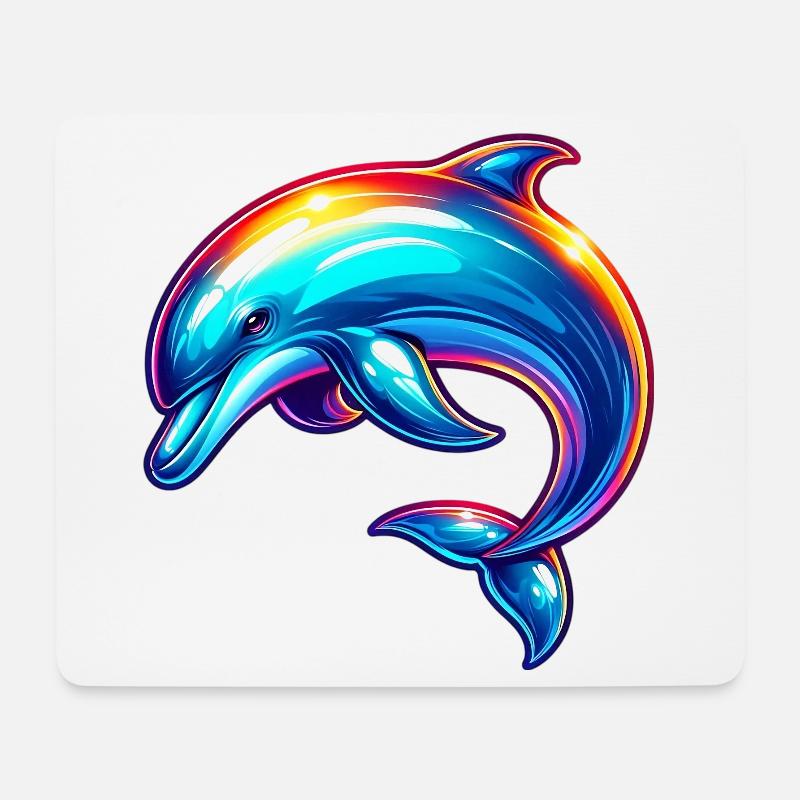 Delfin - Mousepad (Querformat) - Weiß