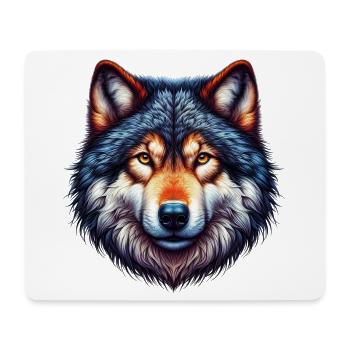 Loup - Tapis de souris (format paysage) - blanc - Devant