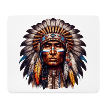Amerikanisch, Indianer, Amerikaner - Mousepad (Querformat) - Weiß - Vorne