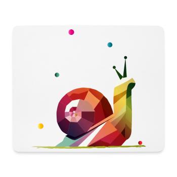 colorful snail in geometric design - Mouse Pad (horizontal) - white - Front