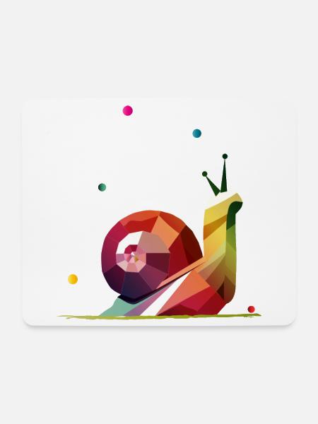 farbenfrohe Schnecke im geometrischen Design - Mousepad (Querformat) - Weiß