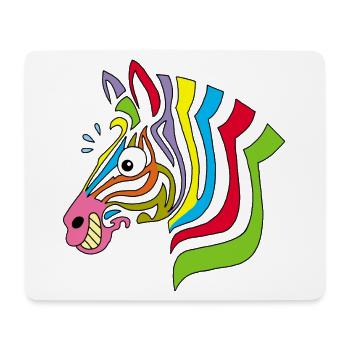 mehrfarbiges Zebra - Mousepad (Querformat) - Weiß - Vorne