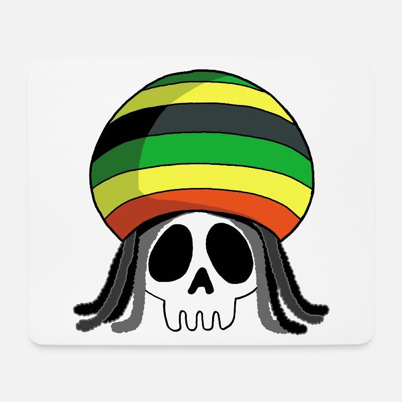 Totenkopf-Reggae-Musik - Mousepad (Querformat) - Weiß