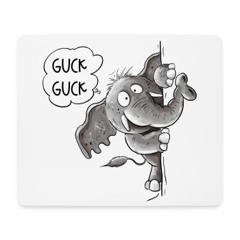 Drolliger Elefant Tiermotiv Wildtier Elefanten - Mousepad (Querformat) - Weiß - Vorne