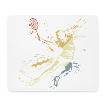Badminton Mme Grafitti - Tapis de souris (format paysage) - blanc - Devant