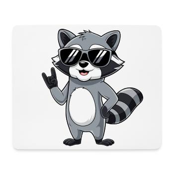 Raccoon with Rock Pose Raccoon Rock Music Musician - Mouse Pad (horizontal) - white - Front