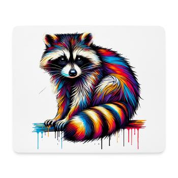 Raton laveur - Tapis de souris (format paysage) - blanc - Devant