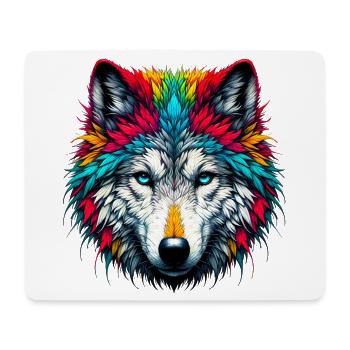 Loup - Tapis de souris (format paysage) - blanc - Devant