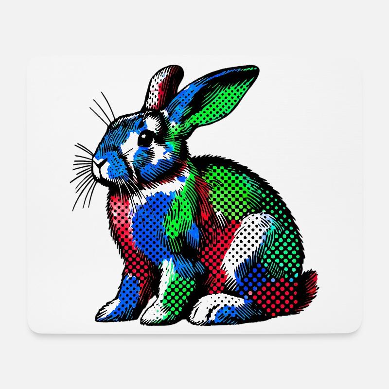Kaninchen - Mousepad (Querformat) - Weiß