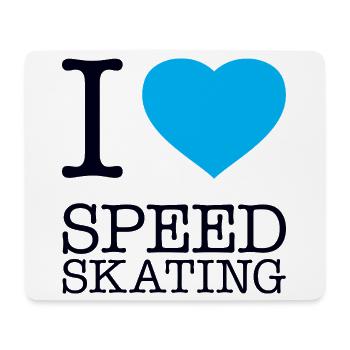 I LOVE SPEED SKATING - Mousepad (Querformat) - Weiß - Vorne