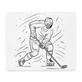 Eishockeyspieler Skizze - Mousepad (Querformat) - Weiß - Vorne