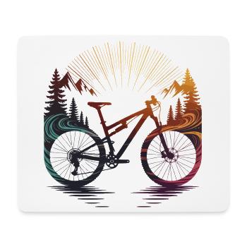 Sunrise Rainbow MTB-Fahrer - Mousepad (Querformat) - Weiß - Vorne