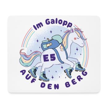 ALPENÜBERQUERUNG E5 mit KIND: Wander - Einhorn - Mousepad (Querformat) - Weiß - Vorne