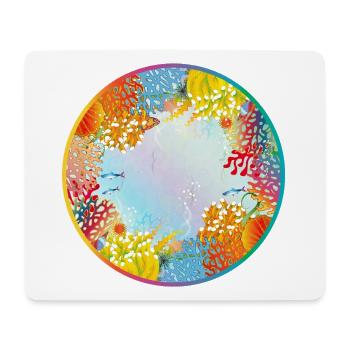 Bunte Unterwasserwelt mit Korallen - Mousepad (Querformat) - Weiß - Vorne