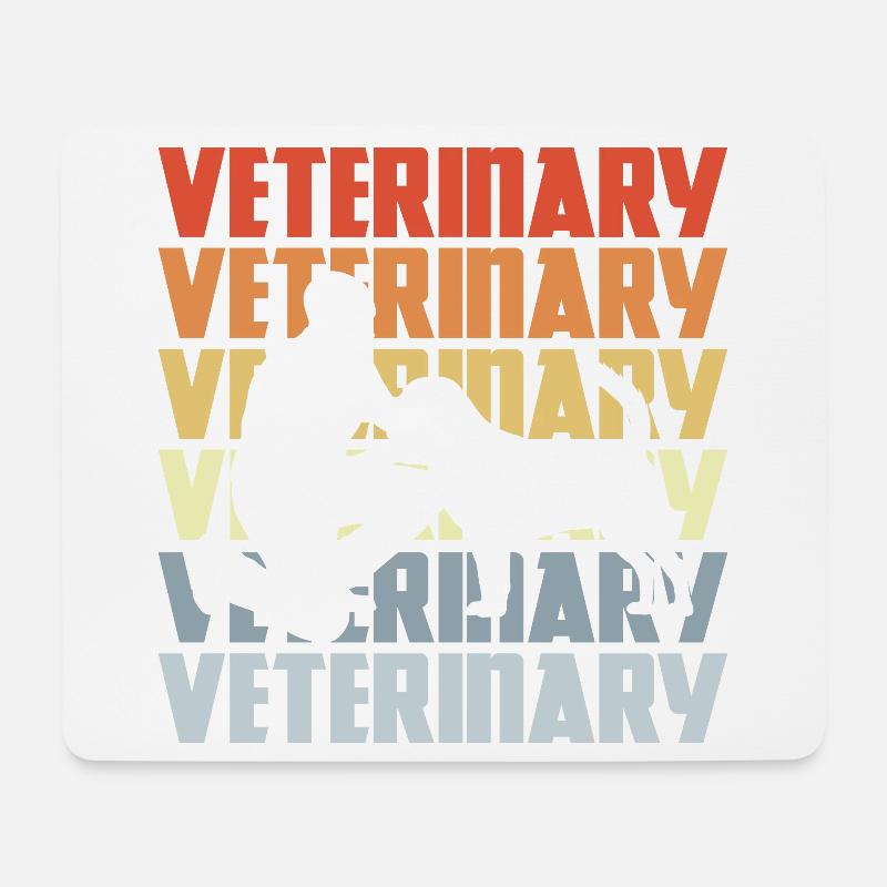 Vintage Tierarzt - Mousepad (Querformat) - Weiß