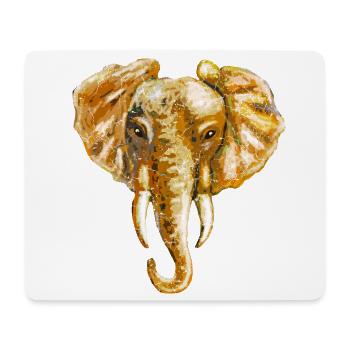 Éléphant - Tapis de souris (format paysage) - blanc - Devant