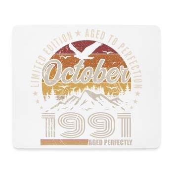 Oktober 1991 Geburtstagsgeschenk - Oktober 1991 - Mousepad (Querformat) - Weiß - Vorne