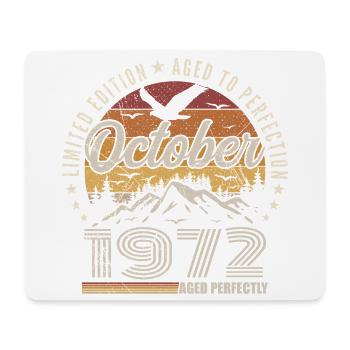 Octobre 1972 Cadeau Anniversaire - Octobre 1972 - Tapis de souris (format paysage) - blanc - Devant