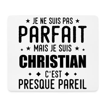 Christian : authentique, imparfait, top,perfection - Tapis de souris (format paysage) - blanc - Devant