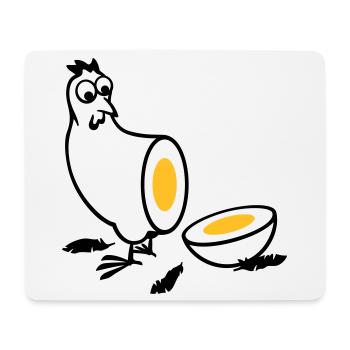 Huhn oder Ei - Mousepad (Querformat) - Weiß - Vorne
