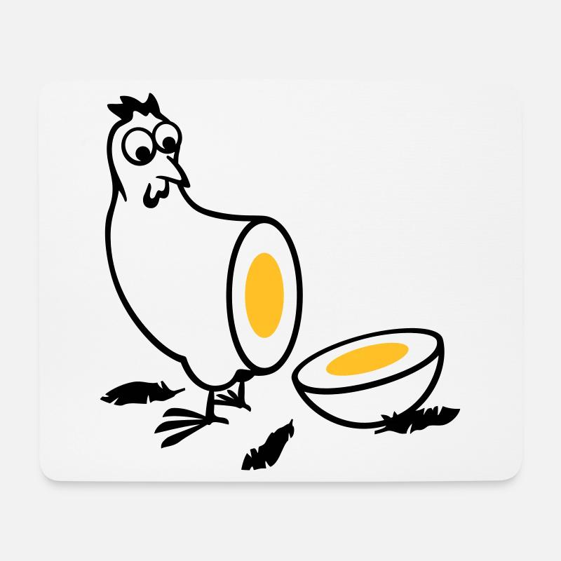 Huhn oder Ei - Mousepad (Querformat) - Weiß
