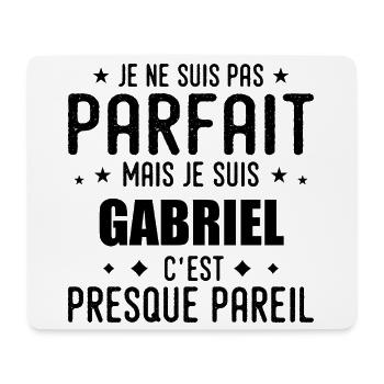 Gabriel: authentisch, unvollkommen, oberflächlich, perfekt - Mousepad (Querformat) - Weiß - Vorne