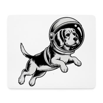 Beagle in Space - Cool Astonomy Logo - Mousepad (Querformat) - Weiß - Vorne