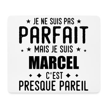 Marcel : authentique, imparfait, top, perfection - Tapis de souris (format paysage) - blanc - Devant