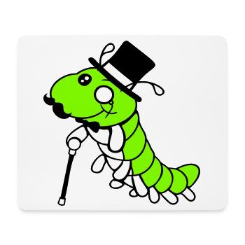 Caterpillar Sir Lord Rich Monocle Lunettes Chapeau haut de forme - Tapis de souris (format paysage) - blanc - Devant