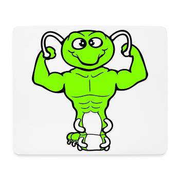 Caterpillar Bodybuilder Musculation Strong Fitness Gym - Tapis de souris (format paysage) - blanc - Devant
