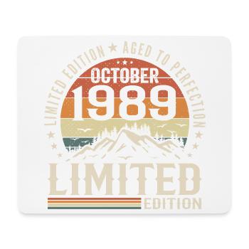 Born in October 1989 - gift vintage October 1989 - Mouse Pad (horizontal) - white - Front