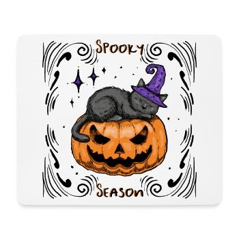 Schläfrige Katze Halloween _Dekoriert - Mousepad (Querformat) - Weiß - Vorne