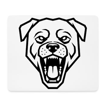 Rottweiler géométrique - Logo de chien menaçant - Tapis de souris (format paysage) - blanc - Devant