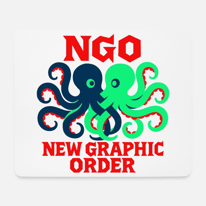 Neue Grafikordnung Oktopus - Mousepad (Querformat) - Weiß