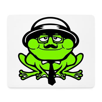 Frosch Sir Herr reich Gangster Brille Hut Krawatte - Mousepad (Querformat) - Weiß - Vorne