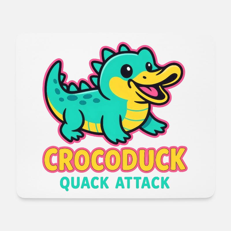 Crocoduck - Quack Attack - Mousepad (Querformat) - Weiß