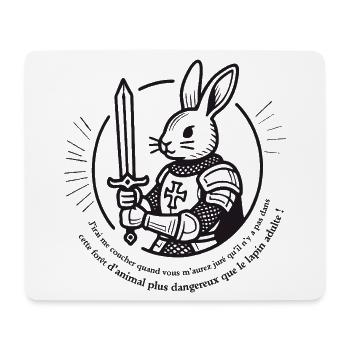 Lapin Chevalier Épée et Armure - Tapis de souris (format paysage) - blanc - Devant