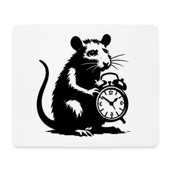 Gestresste Ratte und Wecker - Mousepad (Querformat) - Weiß - Vorne