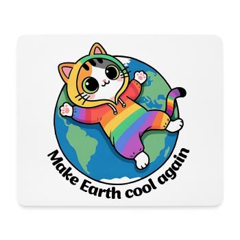 Rette den Planeten Erde, mach die Erde wieder cool - Mousepad (Querformat) - Weiß - Vorne