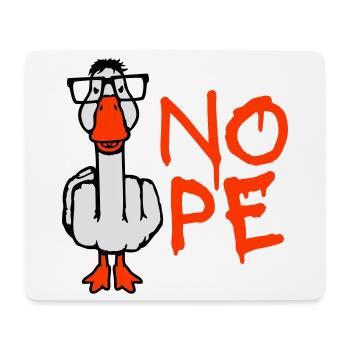 Goose Nope Middle Finger Nerd Geek Horn-Rimmed Glasses Smart - Mouse Pad (horizontal) - white - Front