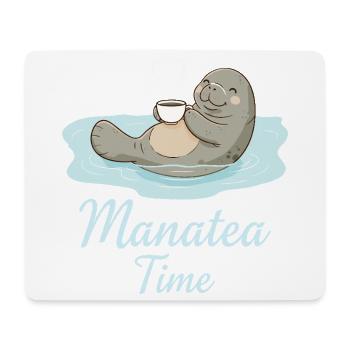Manatee Marine Animal Ocean Loves Tea - Mouse Pad (horizontal) - white - Front