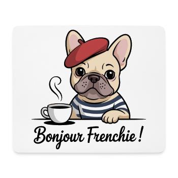 Bonjour Frenchie Französische Bulldogge - Mousepad (Querformat) - Weiß - Vorne