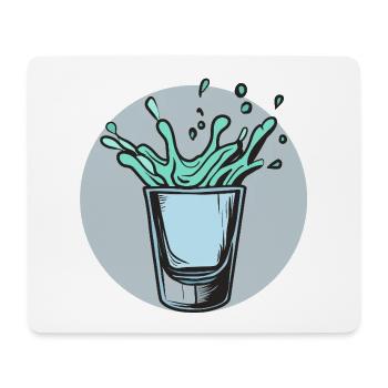 Spritziges Glas-Splash Motiv - Mousepad (Querformat) - Weiß - Vorne