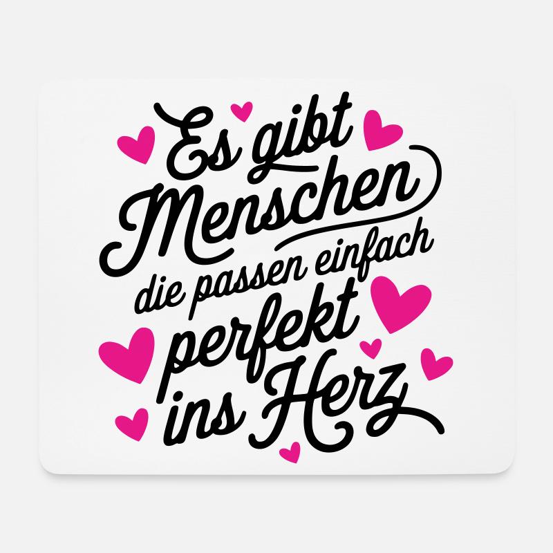 Menschen die einfach perfekt ins Herz passen - Mousepad (Querformat) - Weiß