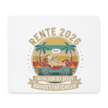 Pension 2026 Caresses pour chiens - Tapis de souris (format paysage) - blanc - Devant