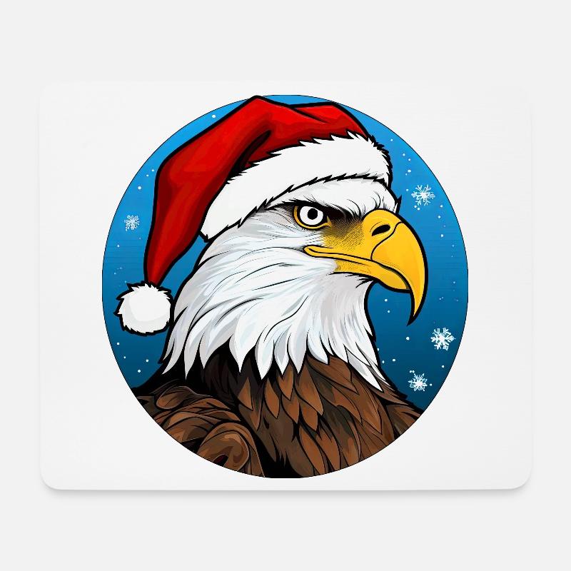 Eagle Santa Claus - Mouse Pad (horizontal) - white