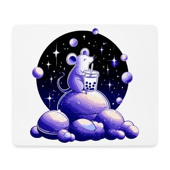 Mondträume Maus mit Bubble Tea - Mousepad (Querformat) - Weiß - Vorne
