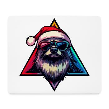 Neon Santa Dog with Sunglasses - Mouse Pad (horizontal) - white - Front