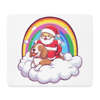 Beagle Hund Weihnachtsmann Weihnachten - Mousepad (Querformat) - Weiß - Vorne