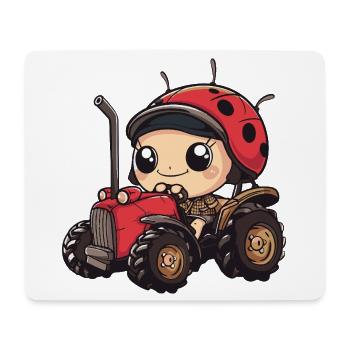 Fermier de tracteurs Ladybug - Tapis de souris (format paysage) - blanc - Devant